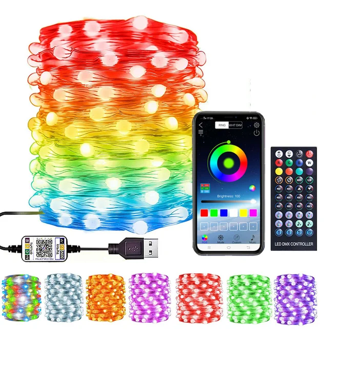 Умная RGB Wi-Fi гирлянда с управлением через смартфон, пульт или умный дом 15 метров