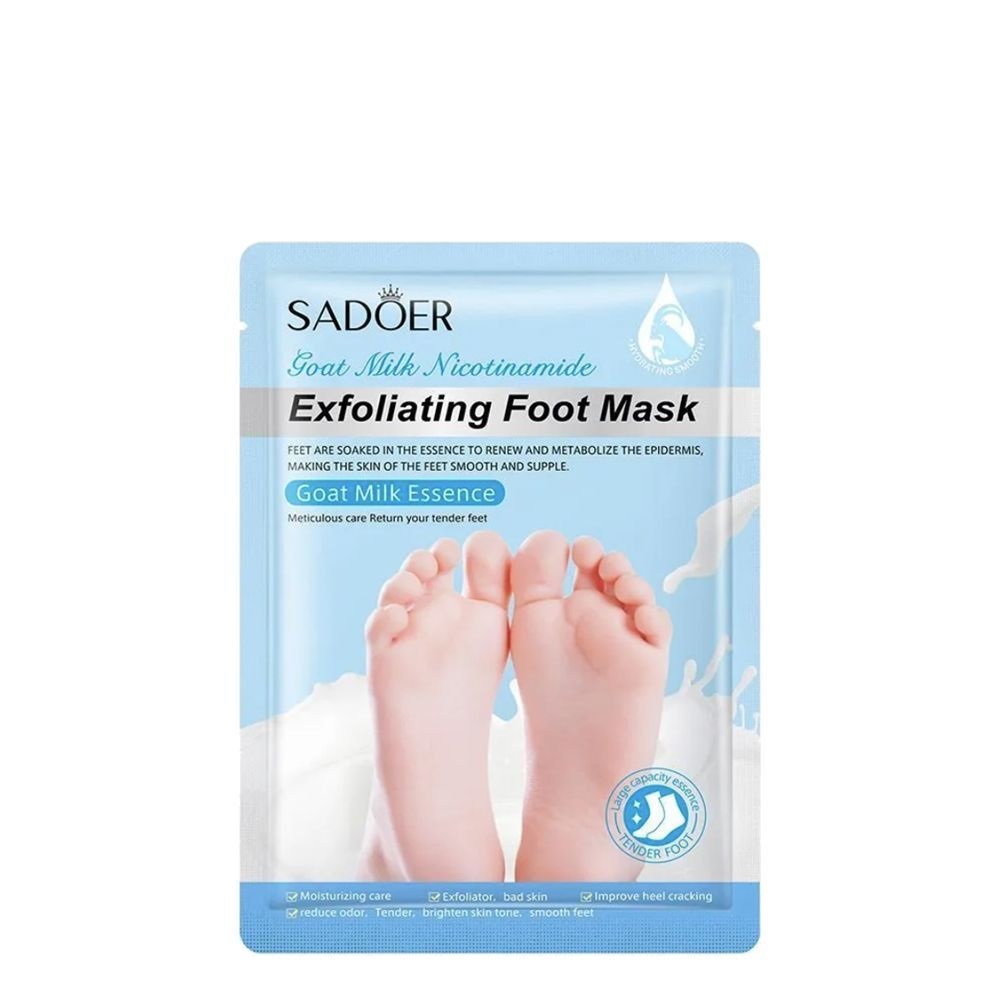 Пилинг-носочки с экстрактом козьего молока Sadoer Exfoliating Foot Mask Goat Milk Nicotinamide