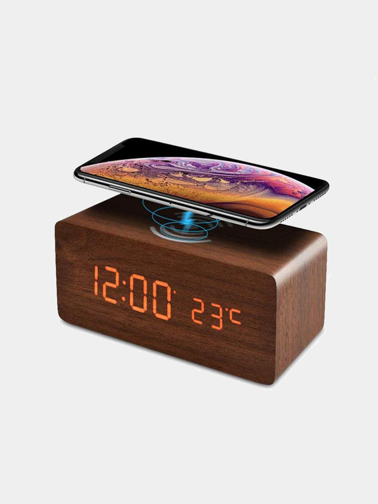 Цифровой будильник беспроводное зарядное устройство для смартфона