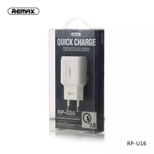 Сетевое зарядное устройство Remax RP-U16 QC 3.0, 1 USB, 3А, Quick charge