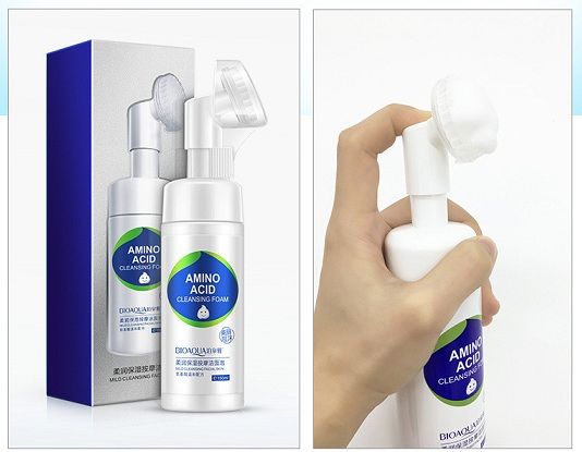 Пенка-мусс для умывания с аминокислотами и силиконовой щеточкой Bioaqua Amino Acid Cleansing Foam 150 мл