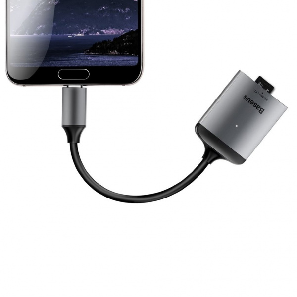 Адаптер Baseus CAHUB-P0G Enjoy, USB Type-C - SD и microSD