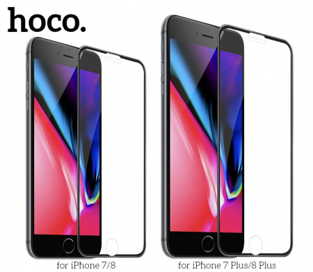 Защитное стекло HOCO A12 для iPhone 7+/8+ черный