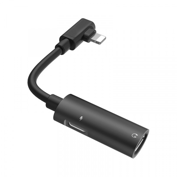 Адаптер аудио-переходник Hoco LS18 для Apple, черный