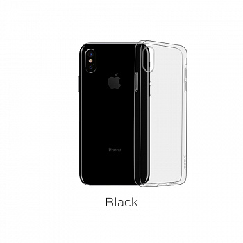 Чехол HOCO TPU Light Series для iPhone X черный прозрачный, 0,8 мм