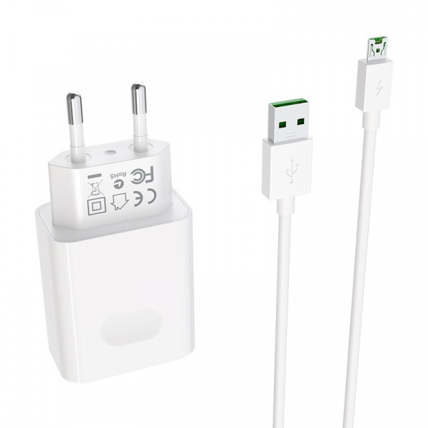 Зарядное устройство BOROFONE BA32A Bright power, 3A, белый, с кабелем micro USB