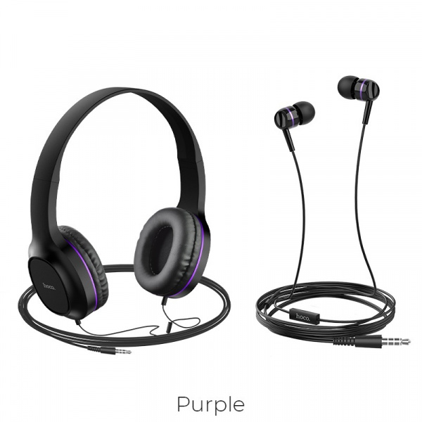 Беспроводные наушники HOCO W24 Bluetooth, фиолетовый