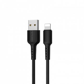 Кабель Borofone BX16, lightning, 1 м, черный