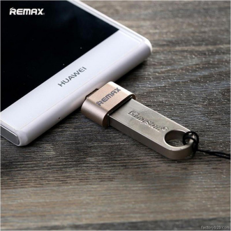 Переходник Remax RA-OTG, USB - Micro USB, золотой