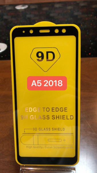 Защитное стекло Full Glue для Samsung A5 2018, черный