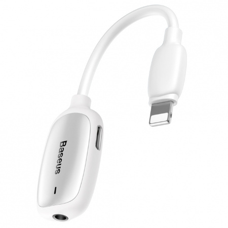 Переходник Baseus 3-в-1 L51 CALL51-S2, Apple Lightning - mini jack 3.5 mm, белый
