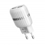 Сетевое зарядное устройство Borofone Wall BA24A, 2 USB, 2.1А, белый