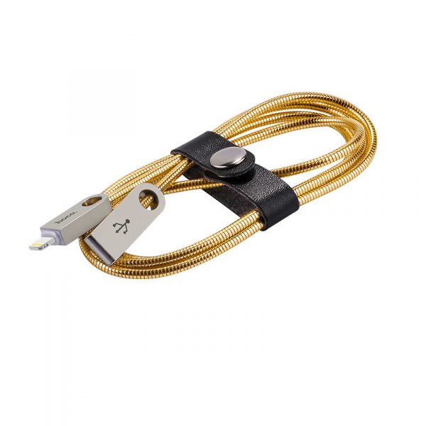Кабель Hoco U8 Zinc alloy, lightning, 1 м, золотой