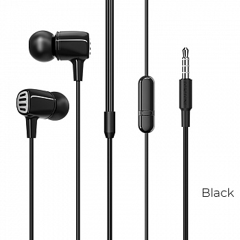 Проводные наушники BOROFONE BM43 Remy, Jack 3.5mm, 1.2 м, Черный, контроллер с микрофоном