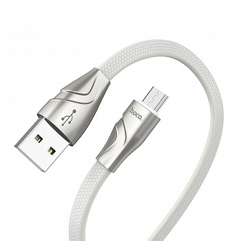 Кабель Hoco U57 USB - micro USB, 1.2 м белый
