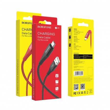 Кабель Borofone BX29 Endurant USB - micro USB, 1 м красный