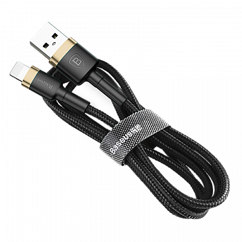 Кабель Baseus cafule, lightning, 1 м, золотой