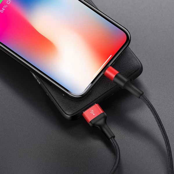 Кабель Hoco X26, lightning, 1 м, красный