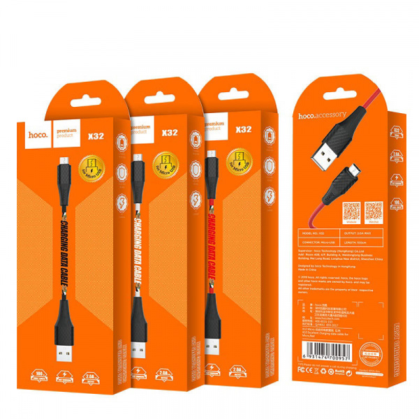 Кабель Hoco X32 Excellent USB - micro USB, 1 м черный