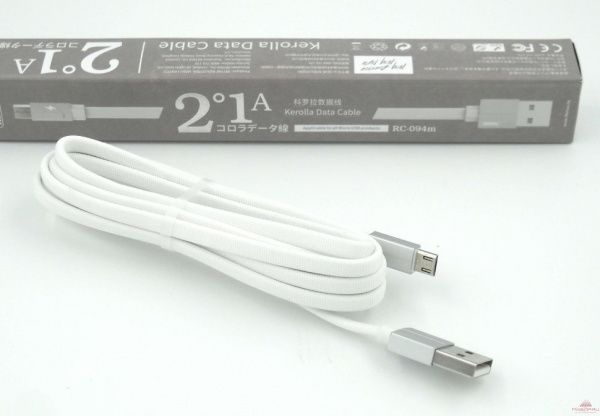 Кабель Remax Kerolla RC-094m USB - micro USB, 1 м белый
