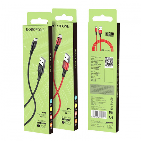 Кабель Borofone BX20 Enjoy USB - micro USB, 1 м черный