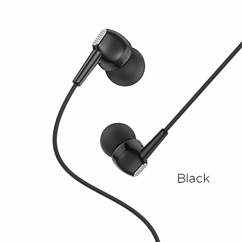 Проводные наушники BOROFONE BM51 Hoary, Jack 3.5mm, 1.2 м, Черный, управление одной кнопкой