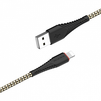 Кабель Borofone BX25 Powerful, lightning, 1 м, черный