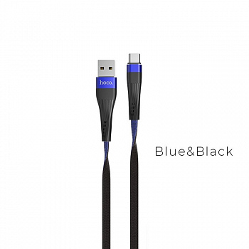 Кабель Hoco U39 Slender, USB - USB Type-C, 1.2 м, черно-синий