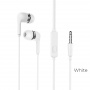 Проводные наушники BOROFONE BM39 Refined, Jack 3.5mm, 1.2 м, Белый, контроллер с микрофоном
