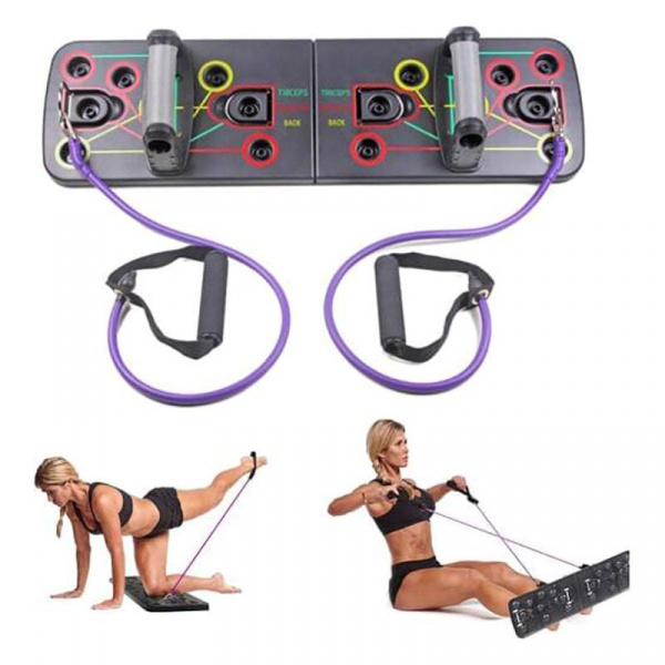 Платформа и упоры для отжиманий с резинками Complete pushup training system