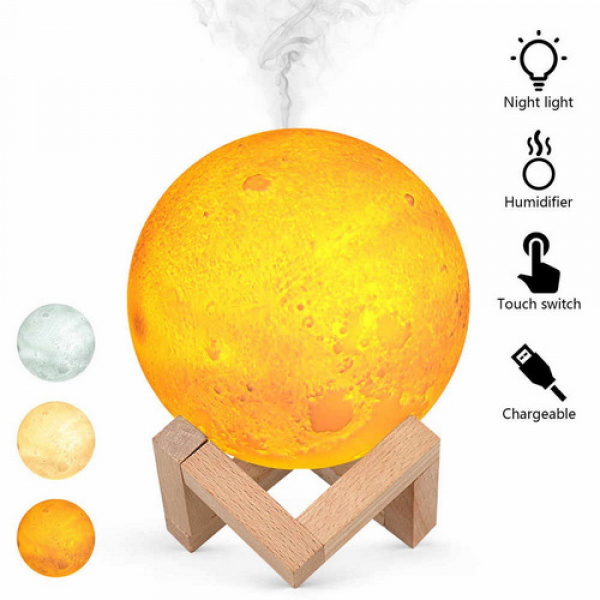 НОЧНИК-СВЕТИЛЬНИК 3D ШАР ПЛАНЕТА С УВЛАЖНИТЕЛЕМ HUMIDIFIER MOON LAMP 15 СМ