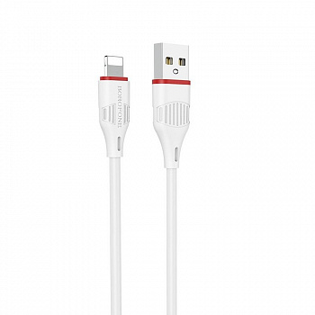 Кабель Borofone BX17, lightning, 1 м, белый
