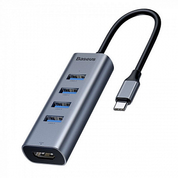 USB-концентратор Baseus Enjoy series Type-C to USB3.0*4+HD4K HD CAHUB-N0G