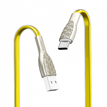 Кабель hoco U52 Bright, USB - USB Type-C, 1.2 м, золотой