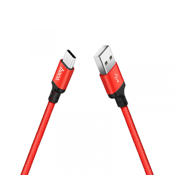 Кабель Hoco X14, USB - USB Type-C, 2 м, красно-белый