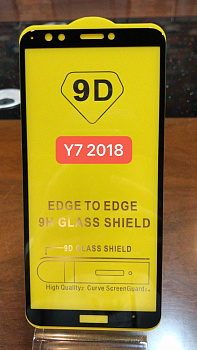Защитное стекло Full Glue для Huawei Y7 2018, черный