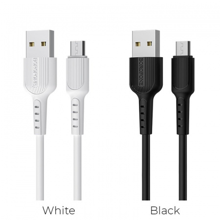 Кабель Borofone BX16 USB - micro USB, 1 м белый