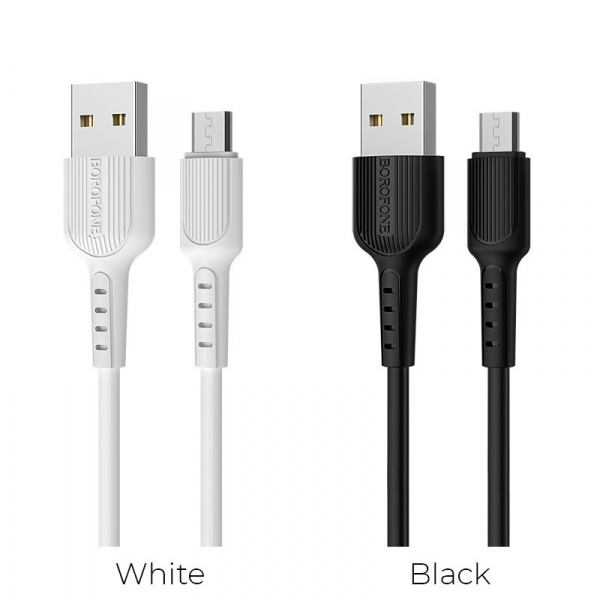 Кабель Borofone BX16 USB - micro USB, 1 м белый