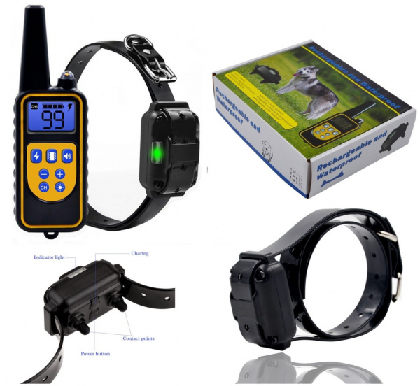 Электронный ошейник с пультом для собак P-880 Rechargeable and waterproof
