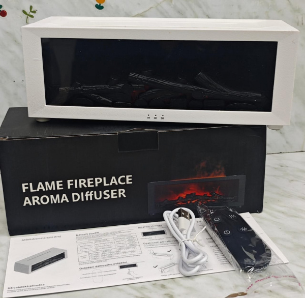Увлажнитель воздуха с эффектом пламени Flame fireplace aroma diffuser 