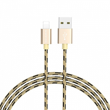 Кабель Borofone BX24 Ring current, lightning, 1 м, золотой