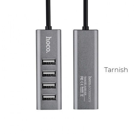 USB 2.0 HUB Hoco HB1 4 порта, серый