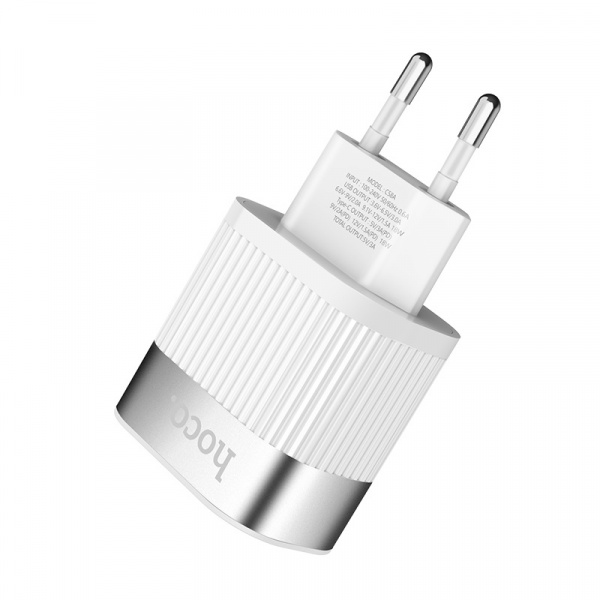 Зарядное устройство HOCO C58A Prominent , 3A, белый, двойной порт