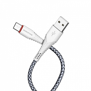 Кабель Borofone BX25, USB - USB Type-C, 1 м, белый