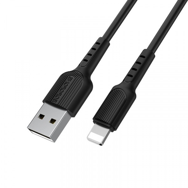 Кабель Borofone BX16, lightning, 1 м, черный