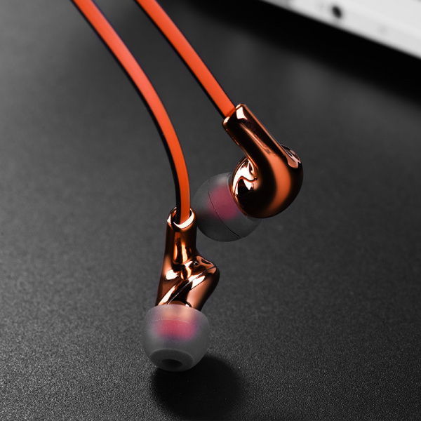 Проводные наушники HOCO M30 Glaring, Jack 3.5mm, 1.2 м, оранжевый, контроллер с микрофоном