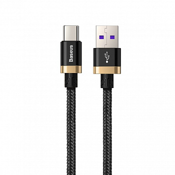 Кабель Baseus CATZH-AV1, USB - USB Type-C, 1 м, черно-золотой