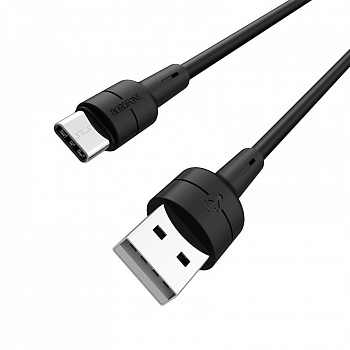Кабель Borofone BX15, USB - USB Type-C, 1 м, черный