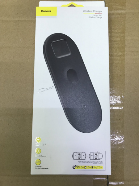 Беспроводное зарядное устройство Baseus Smart WX3IN1-01