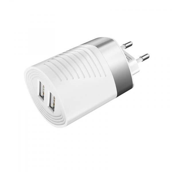 Зарядное устройство BOROFONE BA26A Mighty 2*USB, 2.4A, белый